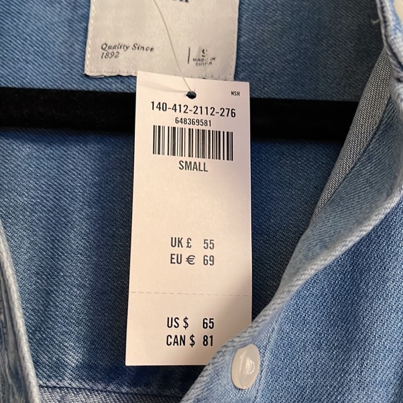 NWT Abercrombie & Fitch oversized jean button down shirt - Picture 3 of 4